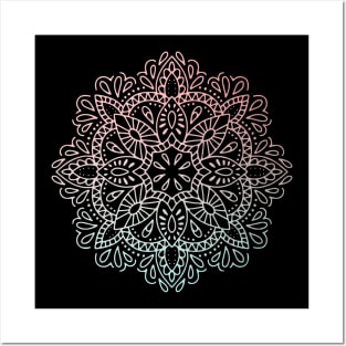 Rose Gold and Turquoise Mandala Posters and Art